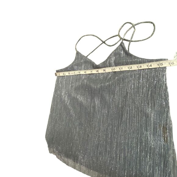 EXPRESS Women Top Cami Tank Silver and Black Tank Shimmer Sparkly Lined Small - Picture 14 of 14